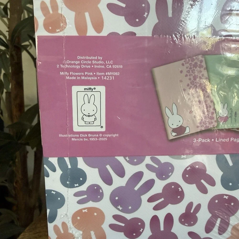 NEW Miffy Pink Green Floral Notebooks Trio 3 Pack Journals‎ 80 Lined Pages Each